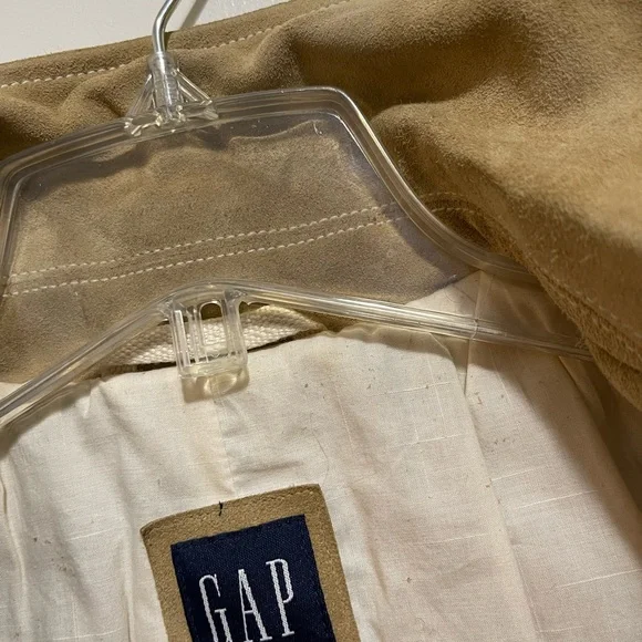 GAP Vintage Women's Camel Suede Trench Coat Size M - Picture 12 of 14